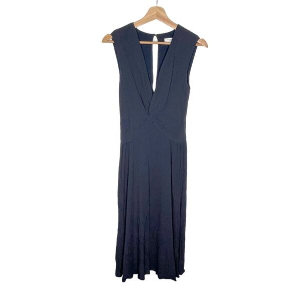 Equipment Femme Women's Navy Eclipse Sleeveless Faun Twisted Front Dress 0 NWT - Picture 2 of 8